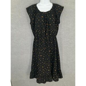 Black Dress with Gold Heart Print - Women - So CUTE!